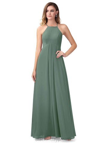 Jacquelyn Floor Length Natural Waist A-Line/Princess Spaghetti Staps Sleeveless Bridesmaid Dresses