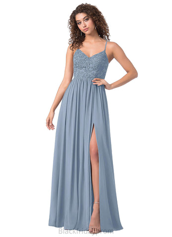 Ada A-Line/Princess Floor Length Sleeveless Natural Waist Spaghetti Staps Bridesmaid Dresses