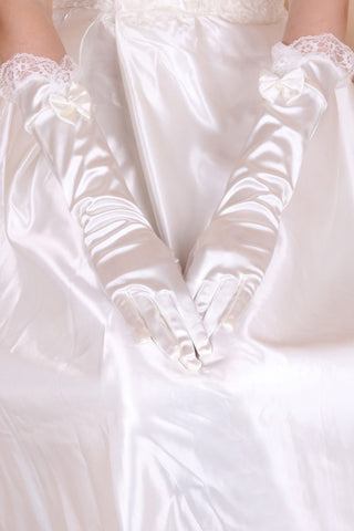 2022 Elastic Satin Elbow Length Bridal Gloves #ST0091