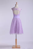 2024 Homecoming Dresses Scoop A Line Lace With Ruffles