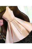 2024 New Arrival One Shoulder A Line Cocktail Dresses With Sash Satin