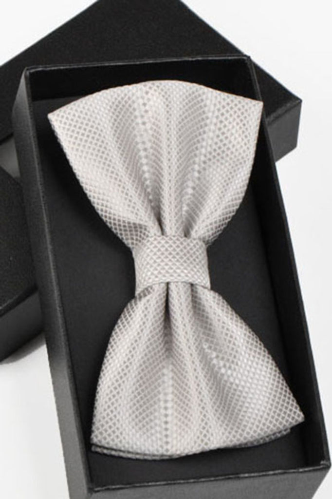 Fashion Polyester Bow Tie Silver