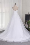 2024 A Line Sweetheart Wedding Dresses Organza With Applique