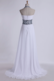 2024 Halter Prom Dresses A-Line Pick Up Long Chiffon Skirt Ruffled With Crystal Beading