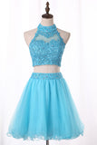 2024 Two Pieces Homecoming Dresses A Line Tulle With Beading And Appliques