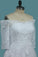 A Line White Off the Shoulder Half Sleeves Lace Appliques Tulle Wedding Dresses