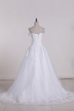 2024 New Arrival Wedding Dresses Off The Shoulder Tulle With Applique And Beads A Line