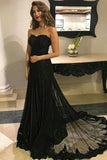 Formal Long Sweetheart Black Lace Evening Dresses Prom Dresses Women Dresses