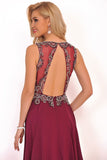 2024 New Arrival Scoop Open Back Prom Dresses With Beading Chiffon
