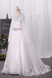 2024 Scoop Tulle Lace Bodice With Sash/Belt Flower Girl Dresses Ball Gown
