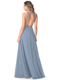 Jode A-Line/Princess Sleeveless Natural Waist Spaghetti Staps Floor Length Bridesmaid Dresses