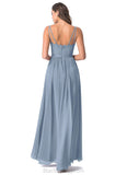 Alma A-Line/Princess Spaghetti Staps Sleeveless Natural Waist Floor Length Bridesmaid Dresses