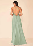 Iris Natural Waist Sleeveless Scoop Floor Length A-Line/Princess Bridesmaid Dresses