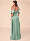 Nathalia Trumpet/Mermaid Sleeveless Natural Waist Floor Length Spaghetti Staps Bridesmaid Dresses