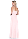 Addyson A-Line/Princess Natural Waist Floor Length V-Neck Sleeveless Bridesmaid Dresses