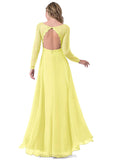 Aleah Natural Waist Floor Length V-Neck Sleeveless A-Line/Princess Bridesmaid Dresses