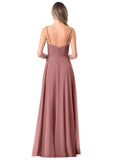 Maggie Scoop Velvet Floor Length A-Line/Princess Natural Waist Bridesmaid Dresses