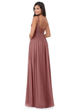 Jillian Sleeveless Natural Waist Trumpet/Mermaid V-Neck Spandex Floor Length Bridesmaid Dresses
