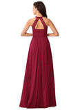 Marlee A-Line/Princess Natural Waist Sleeveless Off The Shoulder Floor Length Bridesmaid Dresses