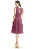 Camille Spaghetti Staps Sleeveless Tea Length A-Line/Princess Natural Waist Bridesmaid Dresses