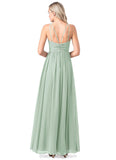 Elaina Off The Shoulder Floor Length Natural Waist Bridesmaid Dresses
