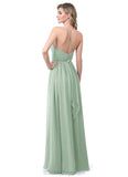 Kierra Sleeveless Spaghetti Staps Floor Length A-Line/Princess Natural Waist Bridesmaid Dresses