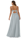 Alissa Natural Waist A-Line/Princess Spaghetti Staps Floor Length Sleeveless Bridesmaid Dresses