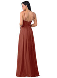 Camille Natural Waist Floor Length V-Neck Sleeveless A-Line/Princess Bridesmaid Dresses