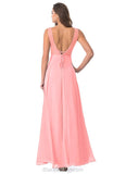 Justice A-Line/Princess Natural Waist Sleeveless Floor Length Scoop Bridesmaid Dresses