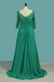 2024 New Arrival Mother Of The Bride Dresses Bateau A Line Chiffon With Applique