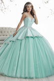 2024 Scoop Ball Gown Quinceanera Dresses Tulle & Satin With Beads Open Back