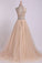 2024 Two-Piece High Neck Prom Dresses A Line Tulle With Beading
