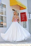 2024 Prom Dresses Scoop Chiffon With Applique And Ruffles A Line