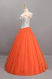 2024 Bicolor Quinceanera Dresses Sweetheart Ball Gown Floor-Length Beaded Bodice