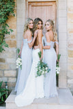 2024 Bridesmaid Dresses A Line Off The Shoulder Chiffon With Ruffles