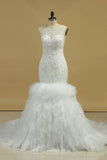 2024 New Arrival Wedding Dress Scoop Mermaid Tulle With Beading