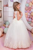 2024 Ball Gown Flower Girl Dresses Scoop Tulle With Applique And Sash