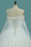 2024 New Arrival Bling Wedding Dresses Off The Shoulder A Line Tulle Lace Up