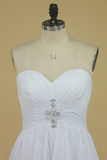2024 New Arrival A Line Sweetheart With Ruffles And Beads Bridesmaid Dresses