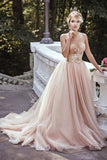 2024 Spaghetti Straps Wedding Dresses A Line Tulle With Applique