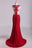 Scoop Mermaid Wedding/Prom Dresses Spandex With Applique