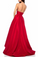 Simple V Neck Satin Prom Dress, A Line Spaghetti Straps Long Evening Dress