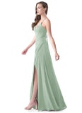 Makenna Floor Length Natural Waist Sleeveless A-Line/Princess Scoop Bridesmaid Dresses