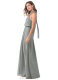 Blanche V-Neck A-Line/Princess Floor Length Sleeveless Natural Waist Bridesmaid Dresses