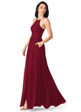 Bailey Sleeveless A-Line/Princess Spaghetti Staps Natural Waist Floor Length Bridesmaid Dresses