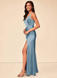 Arielle V-Neck Floor Length Sleeveless Natural Waist A-Line/Princess Bridesmaid Dresses