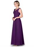 Brisa A-Line/Princess Floor Length Natural Waist Halter Sleeveless Bridesmaid Dresses