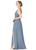 Julie A-Line/Princess Halter Natural Waist Sleeveless Floor Length Bridesmaid Dresses
