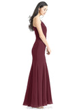 Ashley Natural Waist A-Line/Princess Halter Floor Length Sleeveless Bridesmaid Dresses
