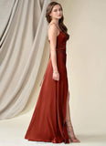 Kaelyn Natural Waist Floor Length A-Line/Princess Sleeveless V-Neck Bridesmaid Dresses